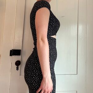 Jessica Simpson Black and White Bodycon Midi Dress